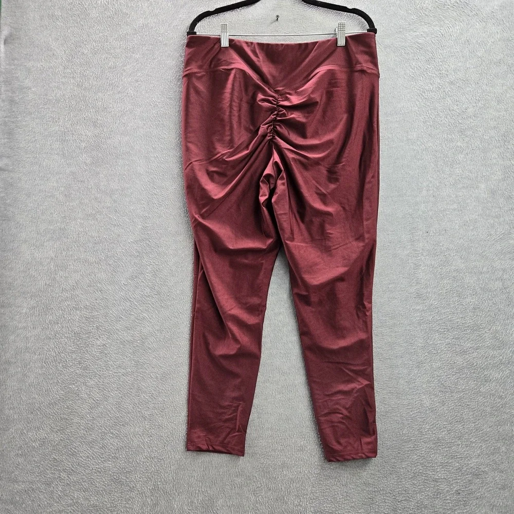Torrid Women Activewear Pants 2 Red Nylon Spandex Legging Yoga Scrunch‎